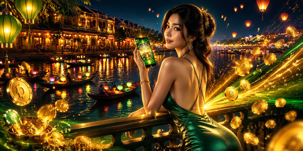 Người chơi thưởng thức slot game tại Hội An